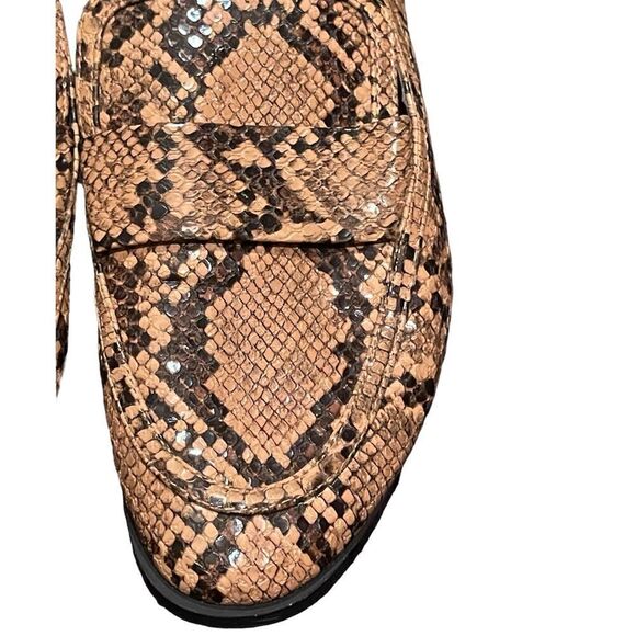 Zara Trafaluc Brown Tan Slip On Faux Snakeskin Loafers Sz 36 - Picture 3 of 8